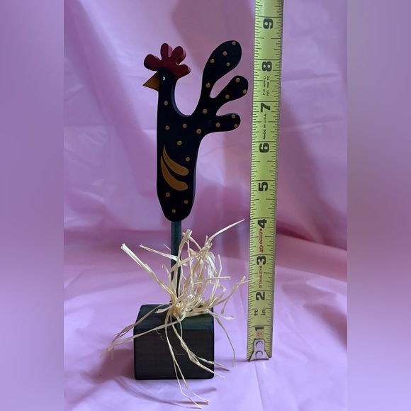 🔻Vintage🔻Handmade, Whimsical Green Rooster Figurine, 8.50’’, Green 🐔 - Picture 7 of 7